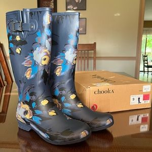 Chooka Navy Tall Rainboots Size 9